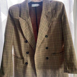 Plaid Beige Blazer, Size M